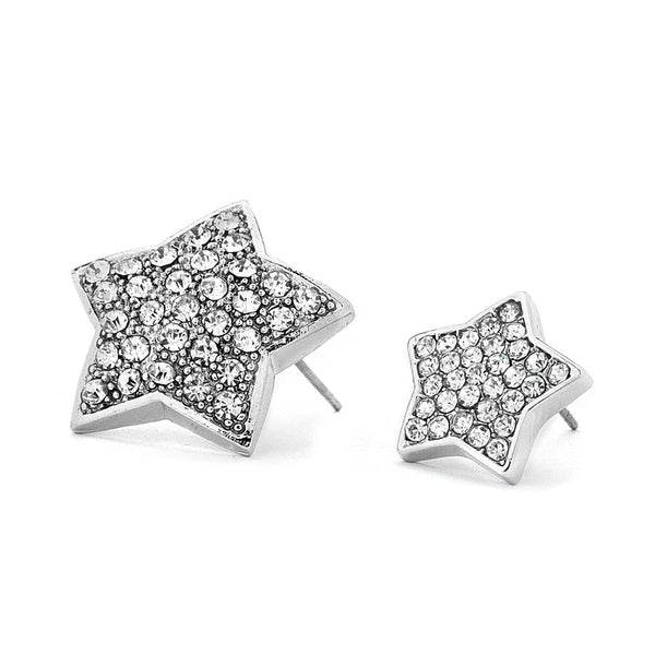 JOY JEWELRY - Gold Cubic Zirconia Earrings STAR (SAC040)