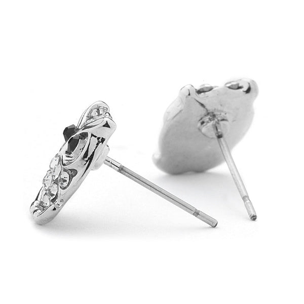 JOY JEWELRY - Silver Cubic Zirconia Earrings OWL (SAC059)