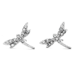 JOY JEWELRY - Silver Cubic Zirconia Earrings DRAGONFLY (SAC060)