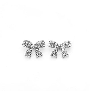 JOY JEWELRY - Silver Cubic Zirconia Earrings RIBBON (SAC061)