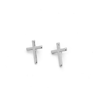 JOY JEWELRY - Silver Cubic Zirconia Earrings CROSS (SAC063)