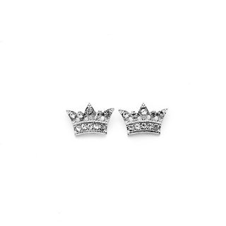 JOY JEWELRY - Silver Cubic Zirconia Earrings CROWN (SAC064)