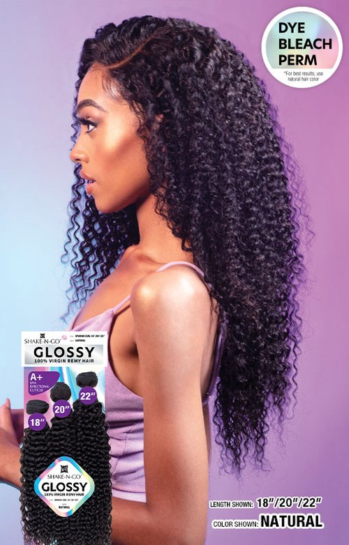 GLOSSY - 100% VIRGIN HUMAN SPANISH CURL BUNDLE