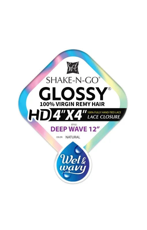 GLOSSY - UH 4X4 WET & WAVY DEEP WAVE LACE CLOSURE (HUMAN)