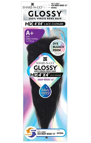 GLOSSY - UH 4X4 WET & WAVY DEEP WAVE LACE CLOSURE (HUMAN)