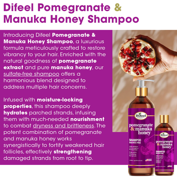 Difeel - POMEGRANATE & MANUKA HONEY SULFATE-FREE SHAMPOO