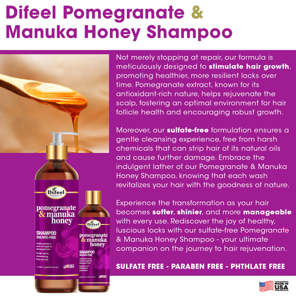 Difeel - POMEGRANATE & MANUKA HONEY SULFATE-FREE SHAMPOO