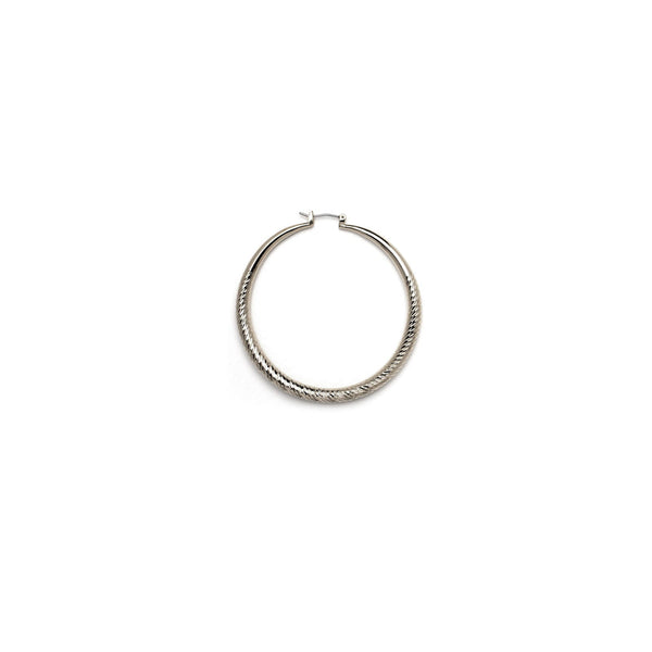 JOY JEWELRY - Silver Hollow Hoop Diacut (SHD04)