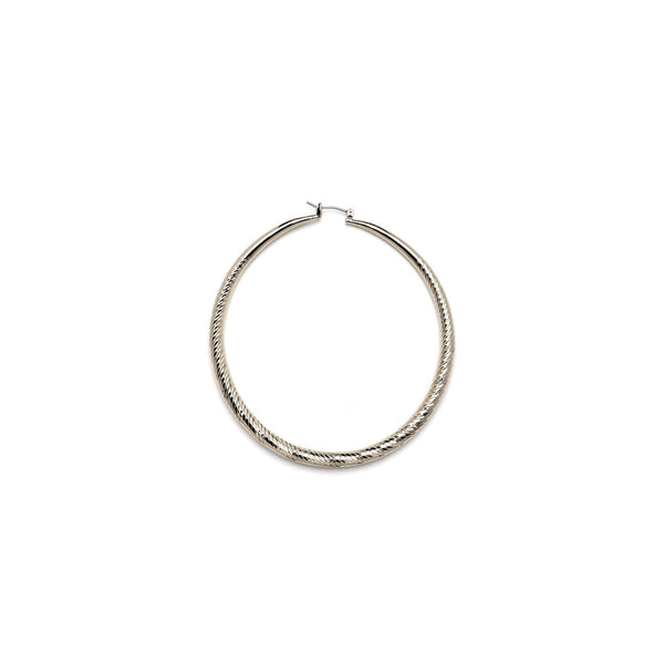 JOY JEWELRY - Silver Hollow Hoop Diacut (SHD06)