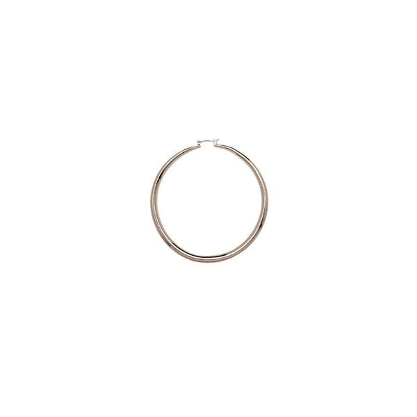 JOY JEWELRY - Silver Plain Cut Hollow Hoop (SHR02)