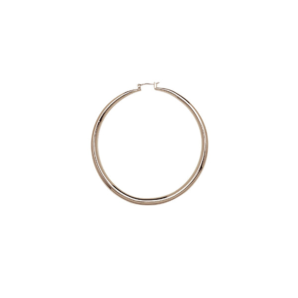 JOY JEWELRY - Silver Plain Cut Hollow Hoop (SHR04)