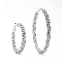 JOY JEWELRY - Silver Large Gem Hoop Earring SJWN03