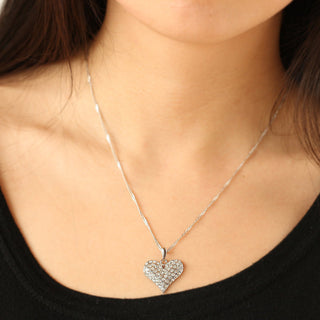 JOY JEWELRY - Silver Heart Pendant Necklace (SN145)
