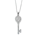 JOY JEWELRY - Silver Large Heart Key Pendant Necklace (SN149)