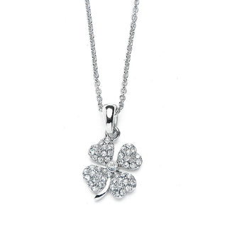 JOY JEWELRY - Silver Classic Clover Pendant Necklace (SN154)