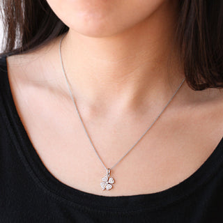 JOY JEWELRY - Silver Classic Clover Pendant Necklace (SN154)