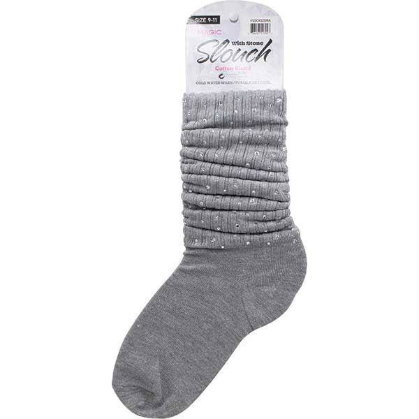 MAGIC COLLECTION - Ladies Slouch Socks W/ Stone
