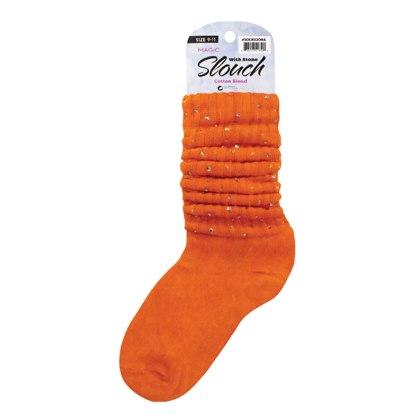 MAGIC COLLECTION - Ladies Slouch Socks W/ Stone