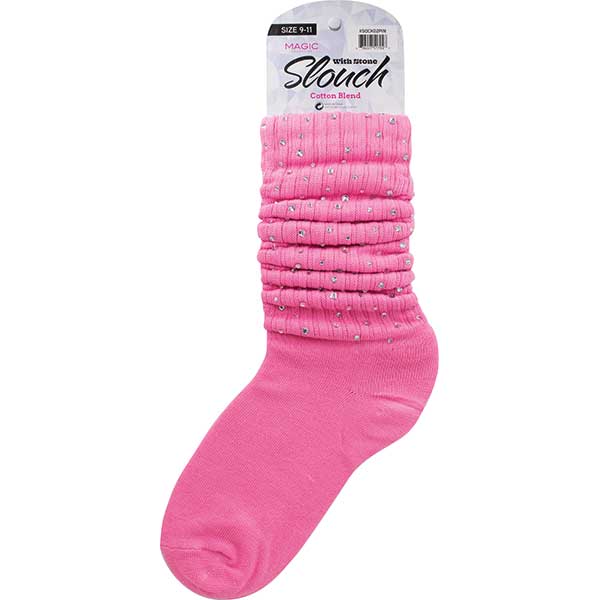 MAGIC COLLECTION - Ladies Slouch Socks W/ Stone