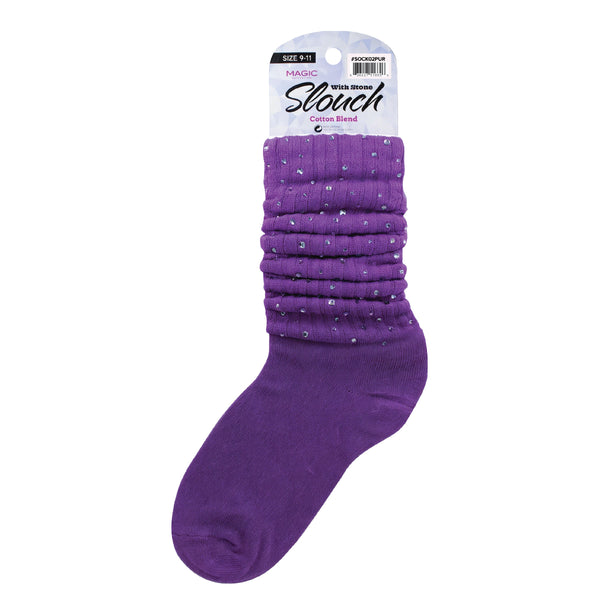 MAGIC COLLECTION - Ladies Slouch Socks W/ Stone