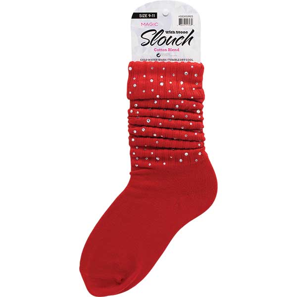 MAGIC COLLECTION - Ladies Slouch Socks W/ Stone