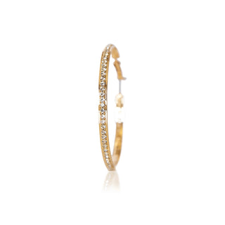 JOY JEWELRY - Gold X-Large Rhinestone Hoop Earring GJSR6