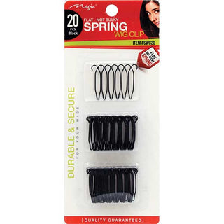 MAGIC COLLECTION - Flat-Not Bulky Spring Wig Clip 20PCs BLACK