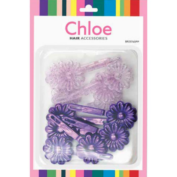 CHLOE - Hair Barrettes Daisy Glitter Purple