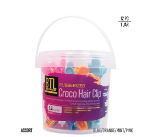 BTL - Rubberized Croco Hair Clip BLACK