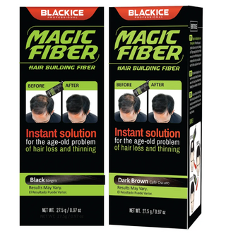 BLACK ICE - Professional Magic Fiber Hair Building Fiber DARK BROWN