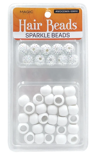 MAGIC COLLECTION - Hair Beads Sparkle Beads WHITE