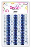 DREAM WORLD - HAIR BEAD 16MM GLITTER BLUE  62PC (BR3100GBL)