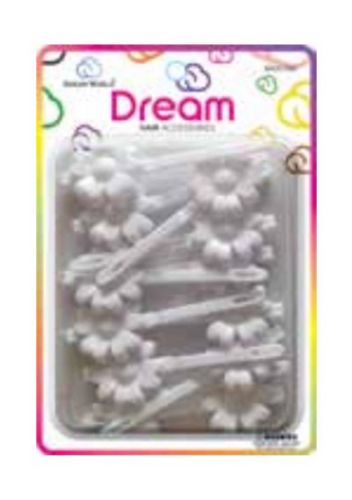 DREAM WORLD - Hair Sunflower Barrettes WHITE 12PCs