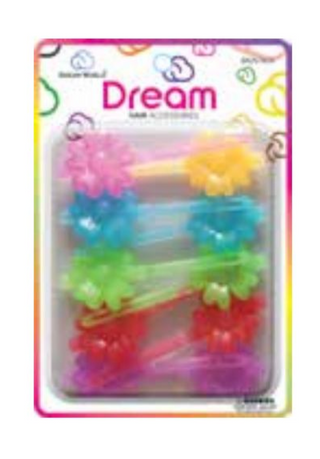 DREAM WORLD - Hair Sunflower Barrettes CLEAR ASSORTED 12PCs