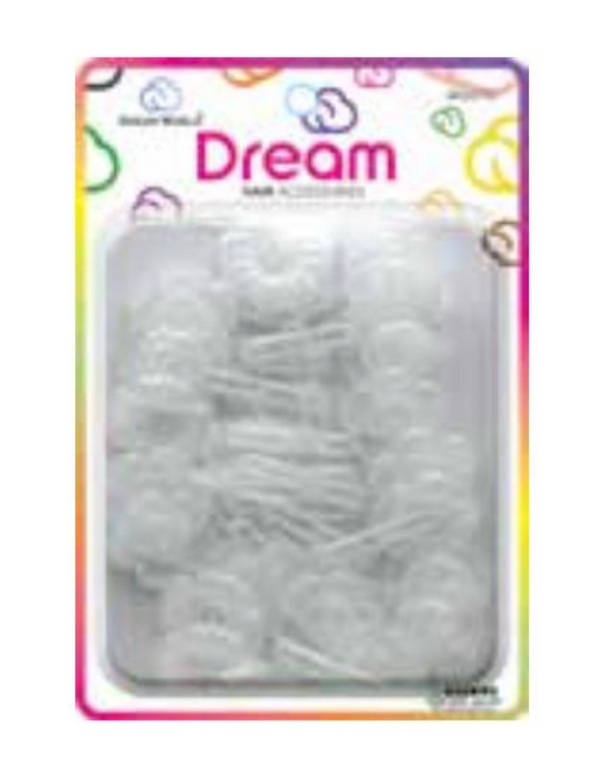 DREAM WORLD - Hair Barrettes Flower CLEAR 20PCs