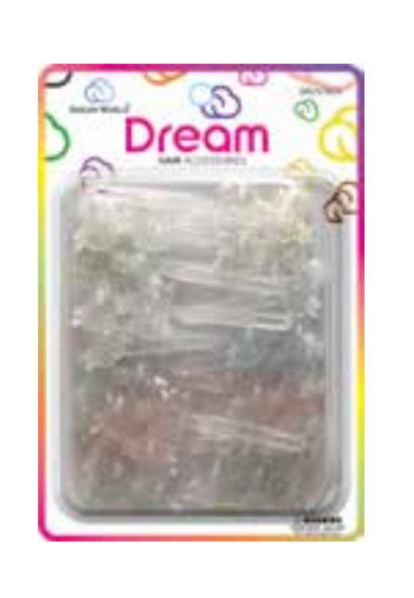DREAM WORLD - Hair Barrettes Bow Ribbons GLITTER ASSORTED 15PCs