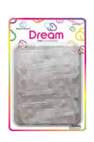 DREAM WORLD - Hair Barrettes Bow Ribbons CLEAR 15PCs