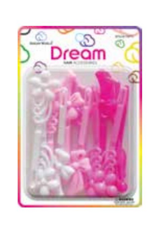DREAM WORLD - Hair Barrettes JUMBO MIX 2 ASSORTED 12PCs