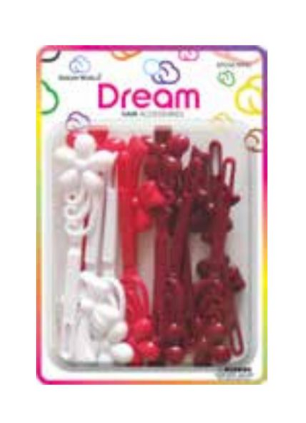 DREAM WORLD - Hair Barrettes JUMBO MIX 2 RED 12PCs