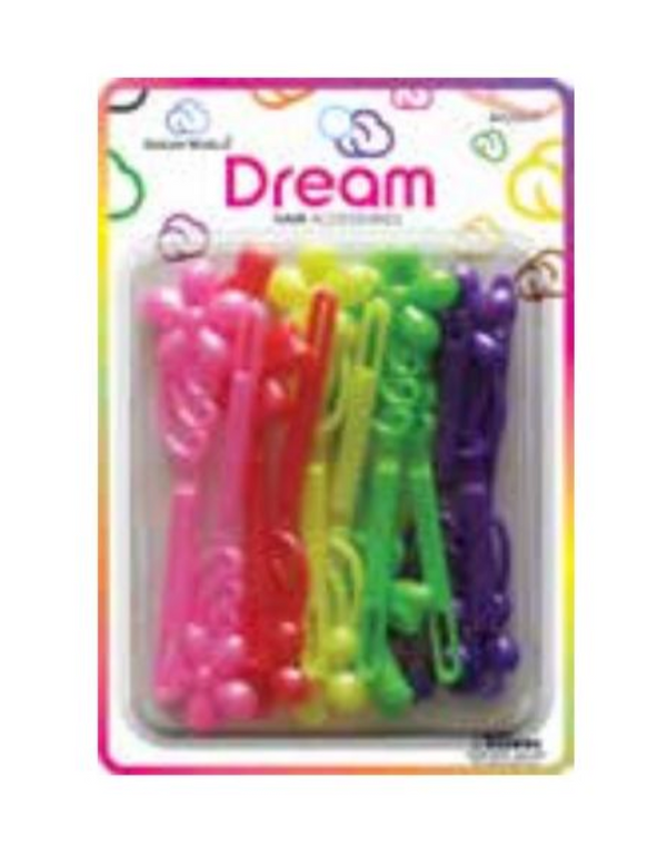 DREAM WORLD - Hair Barrettes JUMBO MIX 2 PEARL 12PCs