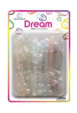 DREAM WORLD - Hair Barrettes JUMBO MIX 2 GLITTER ASSORTED 12PCs