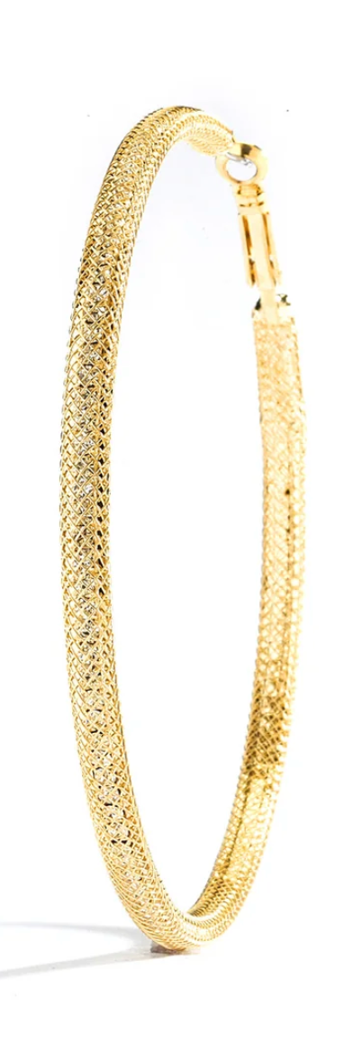 JOY JEWELRY - Gold X-Large Rhinestone Hoop Earring GJM6