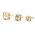 JOY JEWELRY - Gold Cubic Zirconia Stude Earrings T07