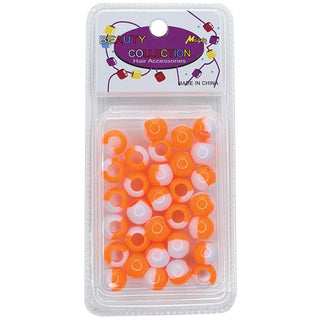 BEAUTY COLLECTION - Regular Round Bead 14mm 2 Tone NEON ORANGE #TON2NORA