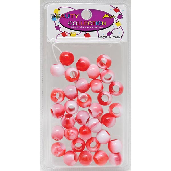 BEAUTY COLLECTION - Regular Round Bead 14mm 2 Tone RED #TON2RED