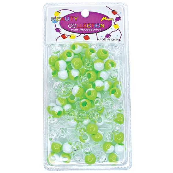 BEAUTY COLLECTION - Round Medium Hair Bead Neon/Clear (#TONNGRE)