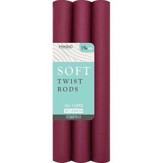 MAGIC COLLECTION - 1 3/16" 10" Soft Twist Rods 3PCs PLUM