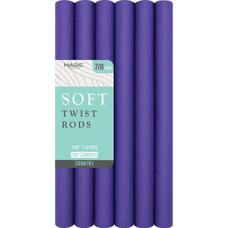 MAGIC COLLECTION - 7/8" 10" Soft Twist Rods 6PCs PURPLE
