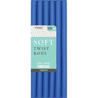 MAGIC COLLECTION - 9/16" 10" Soft Twist Rods 6PCs BLUE