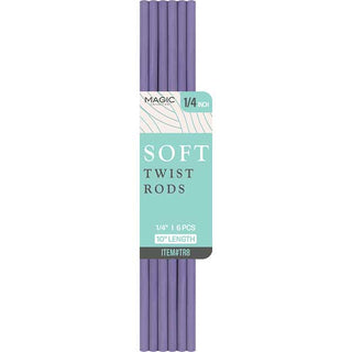 MAGIC COLLECTION - 1/4" 10" Soft Twist Rods 6PCs LAVENDER